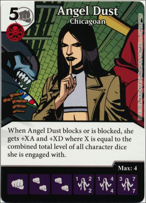Marvel Dice Masters Deadpool card 3 Angel Dust: Chicagoan