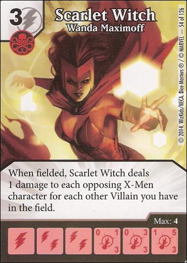 Marvel Dice Masters Uncanny X-Men  card 54 Scarlet Witch: Wanda Maximoff
