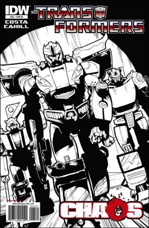 Transformers (2009) issue 25-C Brendan Cahill 1:10 B&W Cover