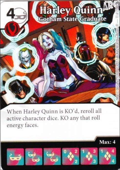 DC Comics Dice Masters Harley Quinn card 11 Harley Quinn: Gotham State Graduate