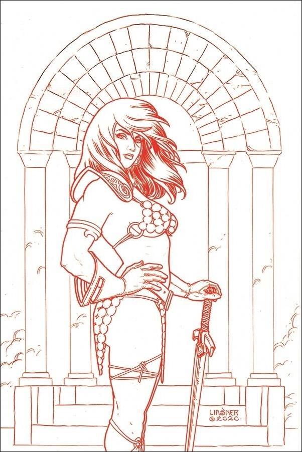 Red Sonja (2019) issue 22-N Joseph Michael Linsner 1:30 Red Line Virgin Cover