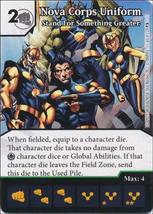 Marvel Dice Masters Guardians of the Galaxy  card 65 Nova Corps Uniform: Stand for Something Greater