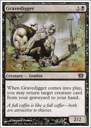 Magic the Gathering: 8th Edition (Base Set) card 138 Gravedigger