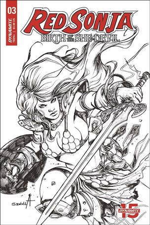 Red Sonja: Birth of the She-Devil issue 3-E Sergio Davila 1:20 Black & White Cover