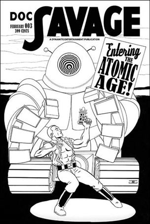 Doc Savage (2013) issue 3-C John Cassaday Black & White 1:5 Cover