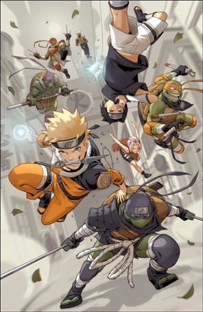Teenage Mutant Ninja Turtles x Naruto issue 1-N Retailer Exclusive Ejikure Splash Virgin Cover