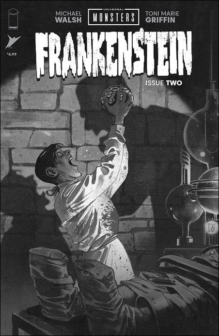 Universal Monsters: Frankenstein (2024) issue 2-D Mike Del Mundo B&W Classic Horror 1:25 Cover