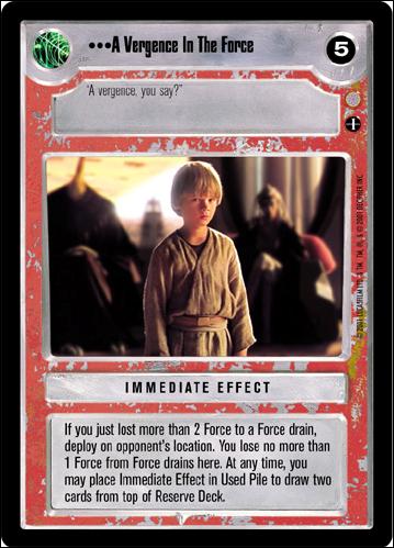 Star Wars: Coruscant Limited (Base Set) card 141 A Vergence In The Force