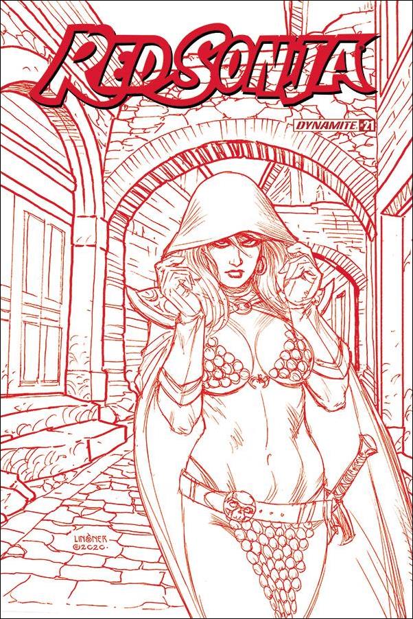 Red Sonja (2019) issue 21-O Joseph Michael Linsner 1:25 Red Line Art Cover