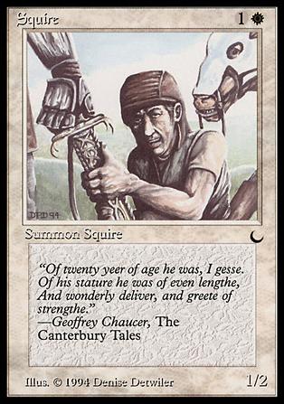 Magic the Gathering: The Dark (Base Set) card 17 Squire