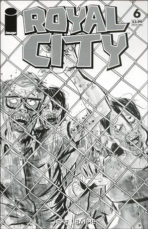 Royal City issue 6-D Jeff Lemire Walking Dead Tribute B&W Cover