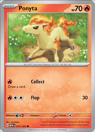 Pokemon: Scarlet & Violet - 151 (Base Set) card 077/165 Ponyta