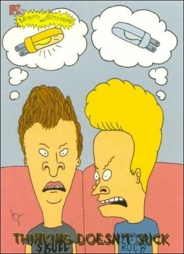 Beavis and Butt-Head (Base Set) card '6912' Thinking Doesn't Suck