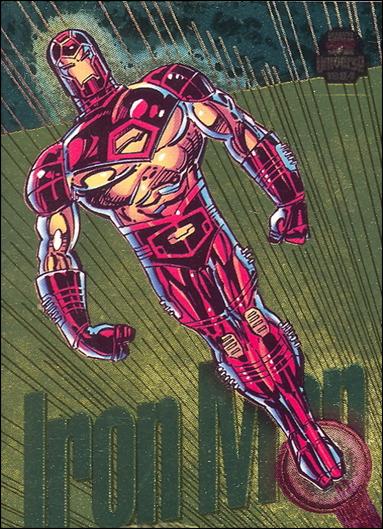 Marvel Universe: Series 5 (Power Blast Subset) card 7-C Iron Man (Gold Foil)
