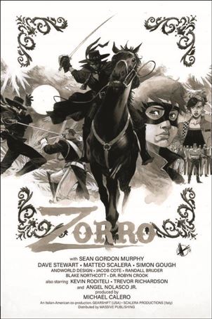 Zorro: Man of the Dead issue 1-F Matteo Scalera 1:10 B/W Movie Poster Cover