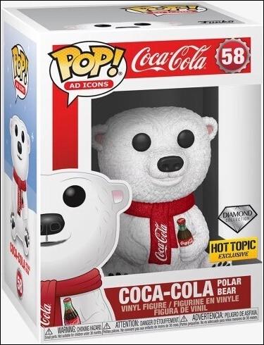 POP! Ad Icons figure 58-D Coca-Cola Polar Bear (Diamond) Hot Topic Exclusive