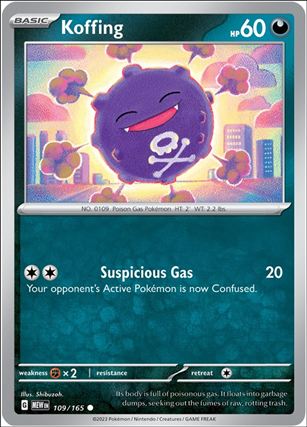 Pokemon: Scarlet & Violet - 151 (Base Set) card 109/165-B Koffing (Reverse Holofoil)