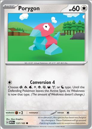Pokemon: Scarlet & Violet - 151 (Base Set) card 137/165 Porygon
