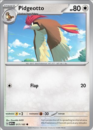 Pokemon: Scarlet & Violet - 151 (Base Set) card 017/165 Pidgeotto