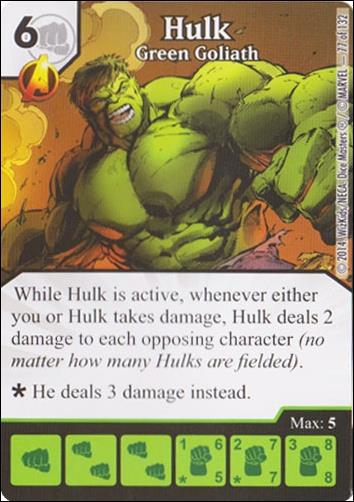 Marvel Dice Masters Avengers vs. X-Men  card 77 Hulk: Green Goliath