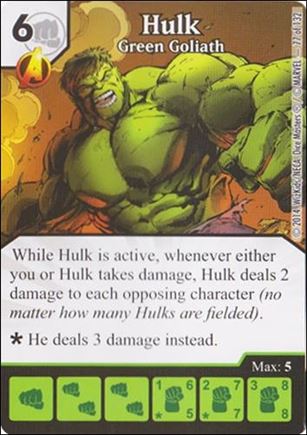 Marvel Dice Masters Avengers vs. X-Men  card 77 Hulk: Green Goliath