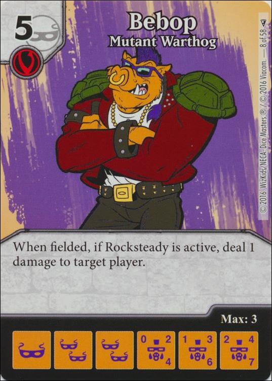 Dice Masters Teenage Mutant Ninja Turtles  card 8 Bebop - Mutant Warthog