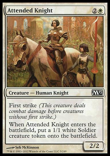 Magic the Gathering: 2013 Core Set (Base Set) card 5 Attended Knight