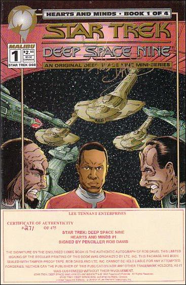 Star Trek: Deep Space Nine Hearts and Minds issue 1-C Limited Treasured (Signed by Rob Davis) 1/475
