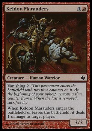 Magic the Gathering: Premium Deck Series: Fire & Lightning (Base Set) card 7 Keldon Marauders