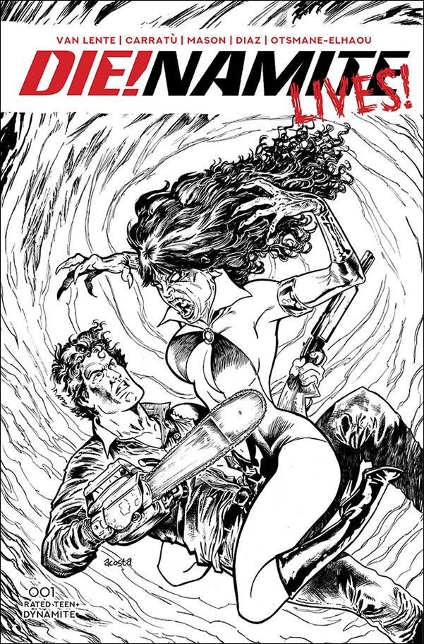 Die!namite Lives! issue 1-K Dave Acosta 1:10 Black & White Cover