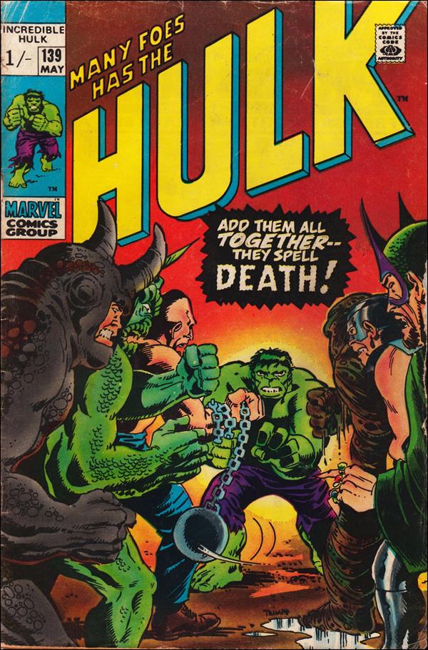 Incredible Hulk (1968) issue 139-B UK Price Cover