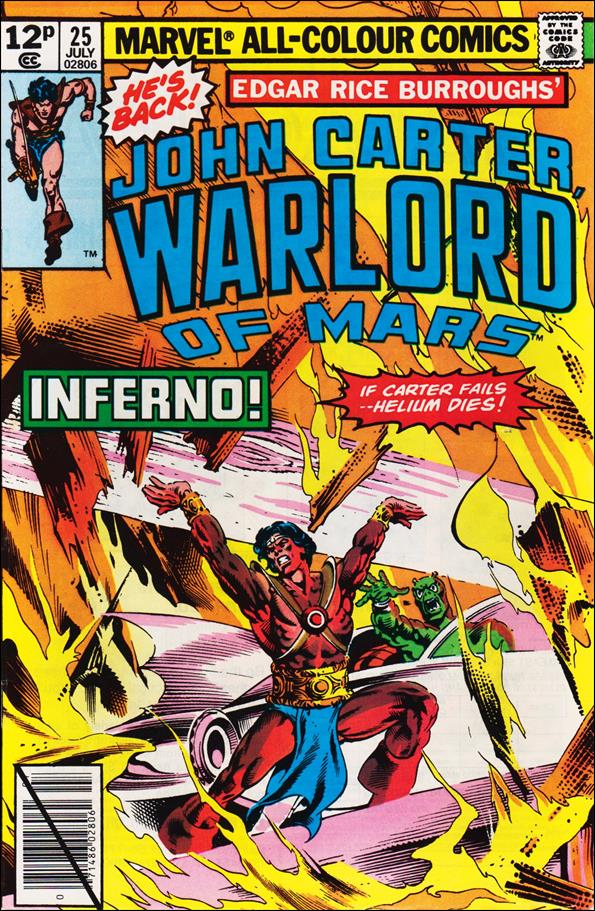 John Carter, Warlord of Mars (1977) issue 25-B UK Price Cover