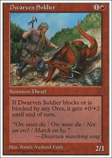 Magic the Gathering: 5th Edition (Base Set) card 222 Dwarven Soldier