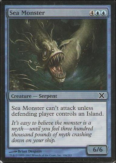 Magic the Gathering: 10th Edition (Base Set) card 106-B Sea Monster (Foil)