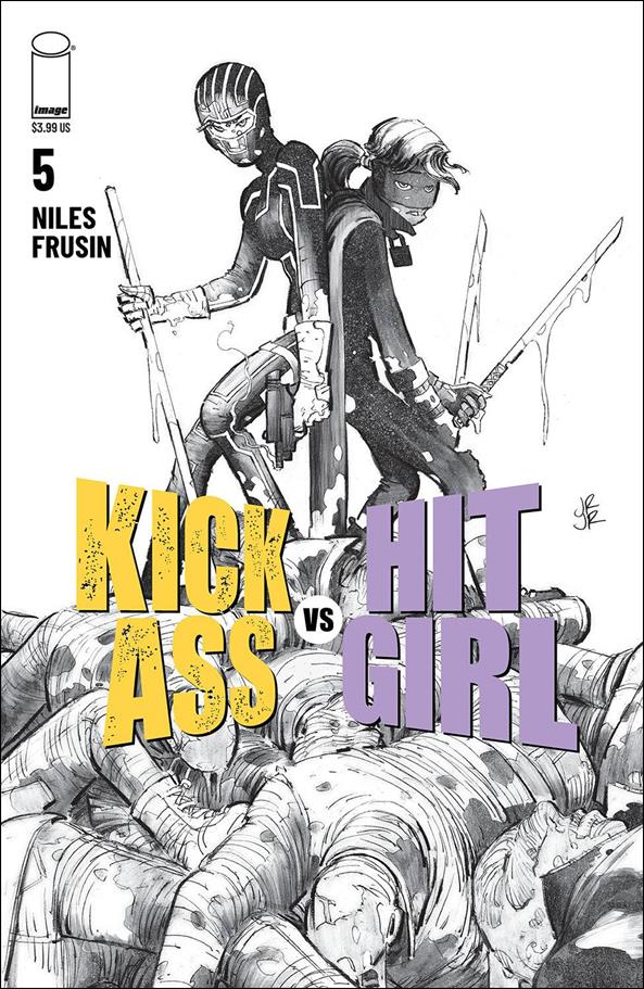 Kick-Ass vs Hit-Girl issue 5-B John Romita Jr. Black & White Cover