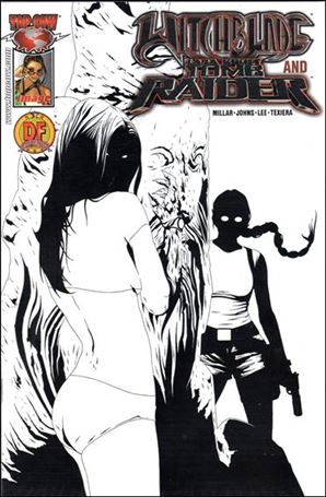Witchblade and Tomb Raider issue 1-D DF B/W Platinum Foil Cover  1/300