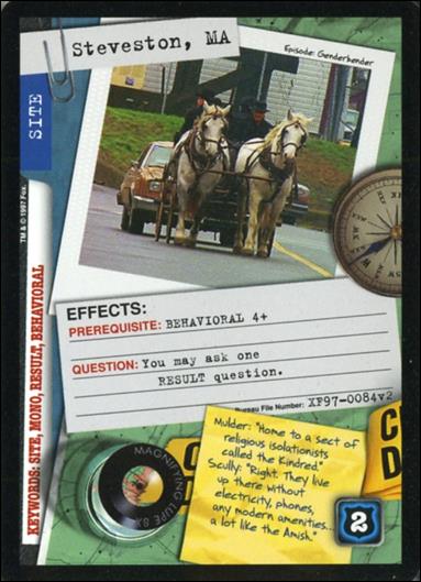 X-Files: The Truth Is Out There (Base Set) card XF97-0084v2 Steveston, MA