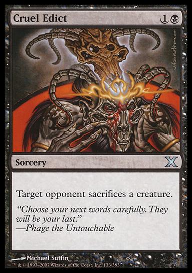 Magic the Gathering: 10th Edition (Base Set) card 133 Cruel Edict