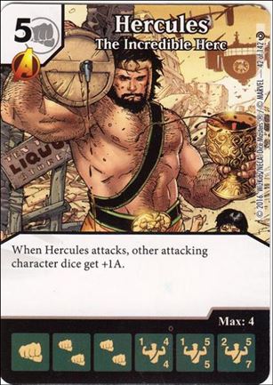 Marvel Dice Masters Civil War card 42 Hercules: The Incredible Herc