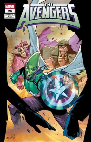 Avengers (2023) issue 26-D Valerio Schiti Impossible Man Pop-Up Cover