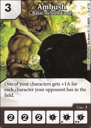 Marvel Dice Masters Uncanny X-Men  card 25 Ambush: Basic Action Card
