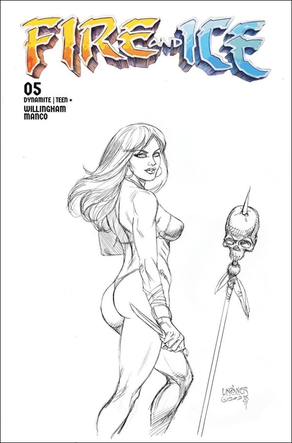 Fire and Ice issue 5-D Joseph Michael Lisner B&W 1:10 Cover