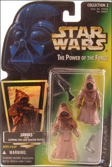Star Wars: The Power of the Force 2 3 3/4" Basic Action Figures figure 22-D Jawas (Green Card) (Holofoil Sticker)