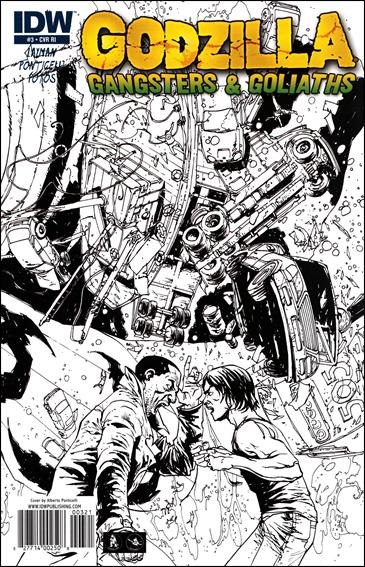 Godzilla: Gangsters and Goliaths issue 3-C Alberto Ponticelli 1:10 B&W Cover