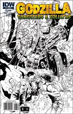 Godzilla: Gangsters and Goliaths issue 3-C Alberto Ponticelli 1:10 B&W Cover