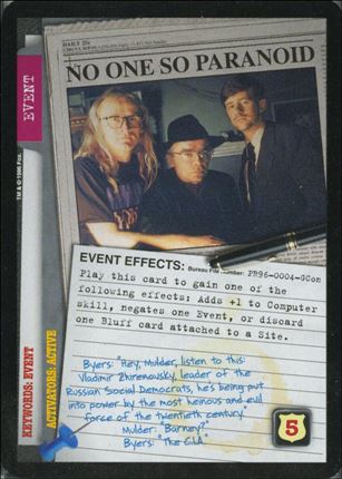 X-Files (Promo) card PR96-4-GCon No One So Paranoid