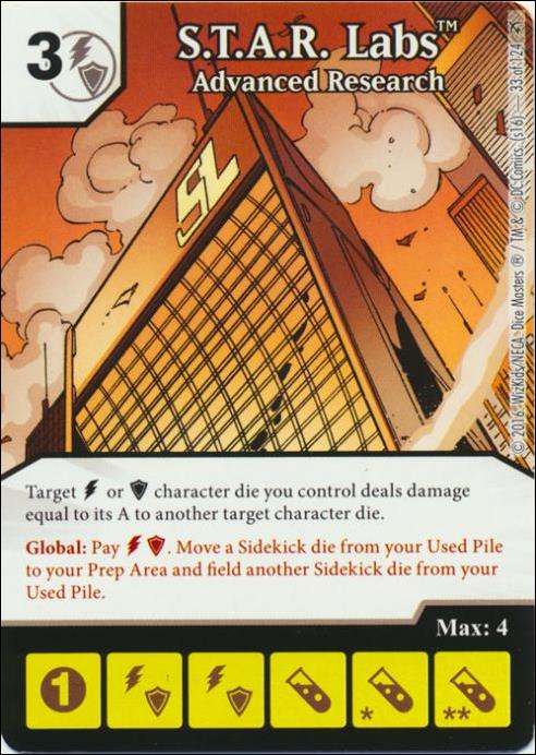 DC Comics Dice Masters Green Arrow and The Flash card 33 S.T.A.R. Labs: Advanced Research
