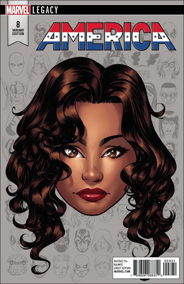 America (2017) issue 8-C Mike McKone 1:10 Headshot Cover