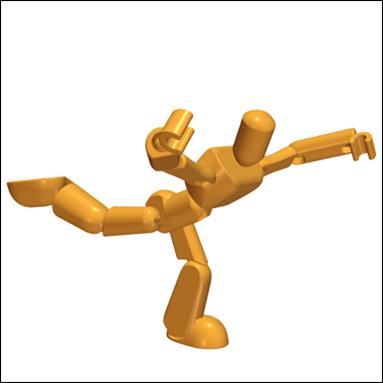 Stikfas Blister Pack figure 3-E Classic Alpha Male (Yellow)