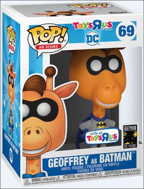 POP! Ad Icons figure 69 Geoffrey as Batman Toys R Us Canada Exclusive